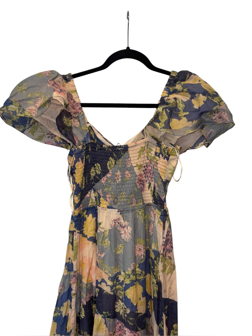 NWOT Free People Sundrenched Floral Printed Maxi Dress Blue Combo - Picture 7 of 16
